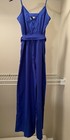 Flying Tomato Blue Strappy  Wide Leg Jumpsuit With Pockets And Tie Belt Size S — photo 3