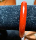 Red Marbled Bakelite Bracelet Vintage Chunky Bangle Bold Retro Jewelry