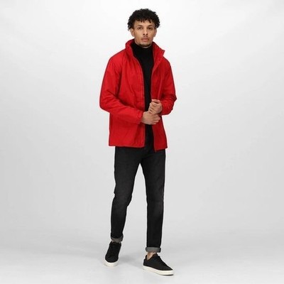 Regatta Ardmore rote wasserdichte Herrenjacke mit Mesh-gefüttert peach-finish #TRW461