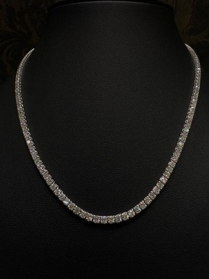 8Ct Round Cut Lab Created Diamond 20'' inch Tennis Necklace 14k White Gold Plated