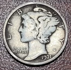 1921 Mercury Dime Fine Details Semi Key Date 10c Silver Coin likely dug