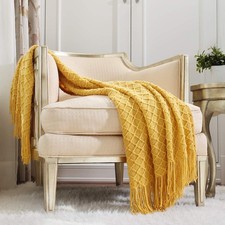CREVENT Knitted Throw Blanket Sofa Couch Chair Bed Soft Warm Cozy Lightweight 50