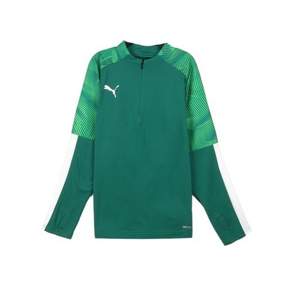 PUMA Cup Training 14 Zip Long Sleeve Sweatshirt Youth Boys Green Casual Athletic