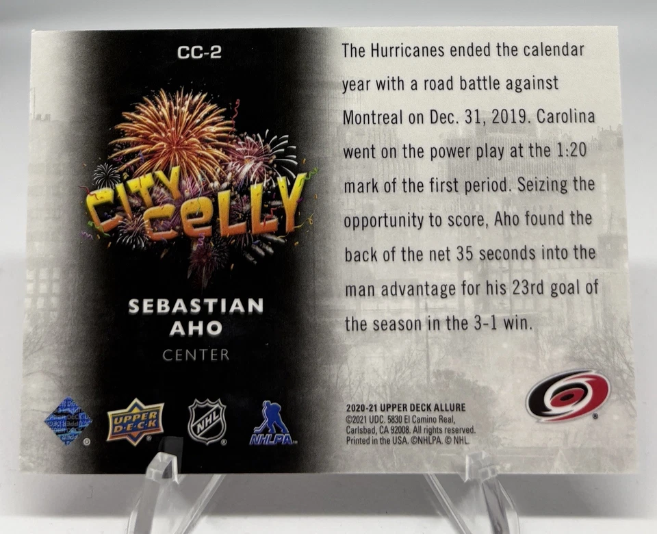 2020-21 Upper Deck Allure - City Celly Sebastian Aho #CC-2 - Image 2 of 2