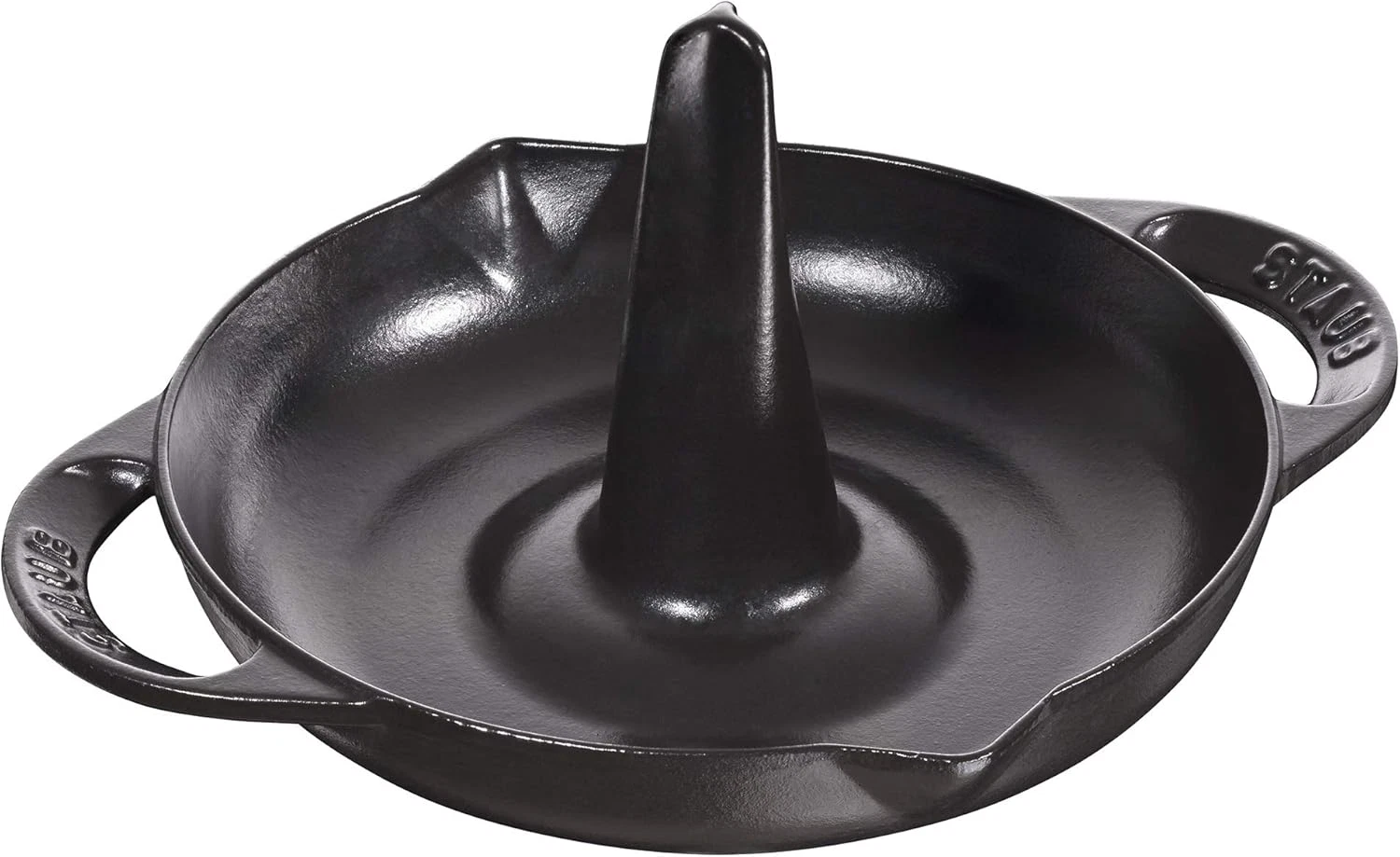 Matte Black Cast Iron 9.5-Inch Vertical Chicken Roaster - Made in France