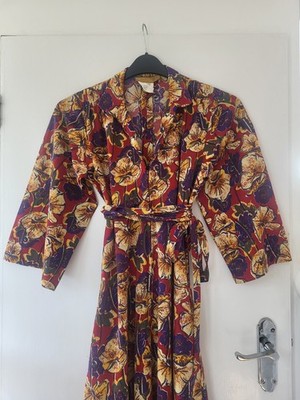 Lee Bender Bus Stop Pansy Print Kleid 70er Vintage UK 12M top selten Taschen