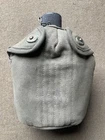 US Military Post WW2 Korea Vietnam Issue Water Canteen with OD Canvas Pouch Set