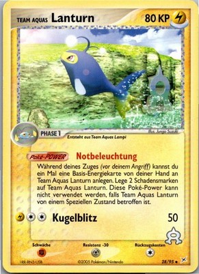 Pokémon Lanturn 28/95 EX Team Magma vs Team Aqua 2005 Deutsch