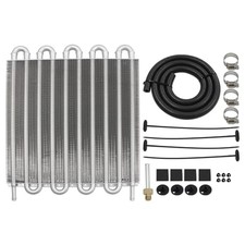 Universal Transmission Oil Cooler Kit,Aluminium alloy Tube and 10 Pass Silver