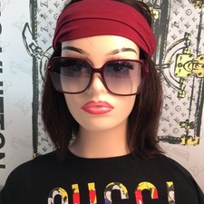 New Authentic Gucci GG0544S 003 Sunglasses Burgundy Frame with Blue Gradient Wom