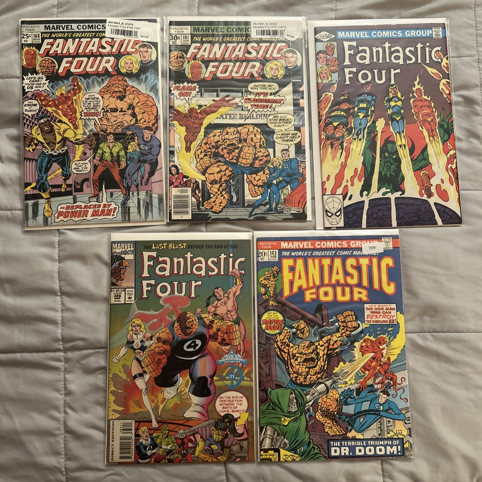 🅰️Fantastic Four #143, #168, #181, #232, #386 Marvel Comics Vintage