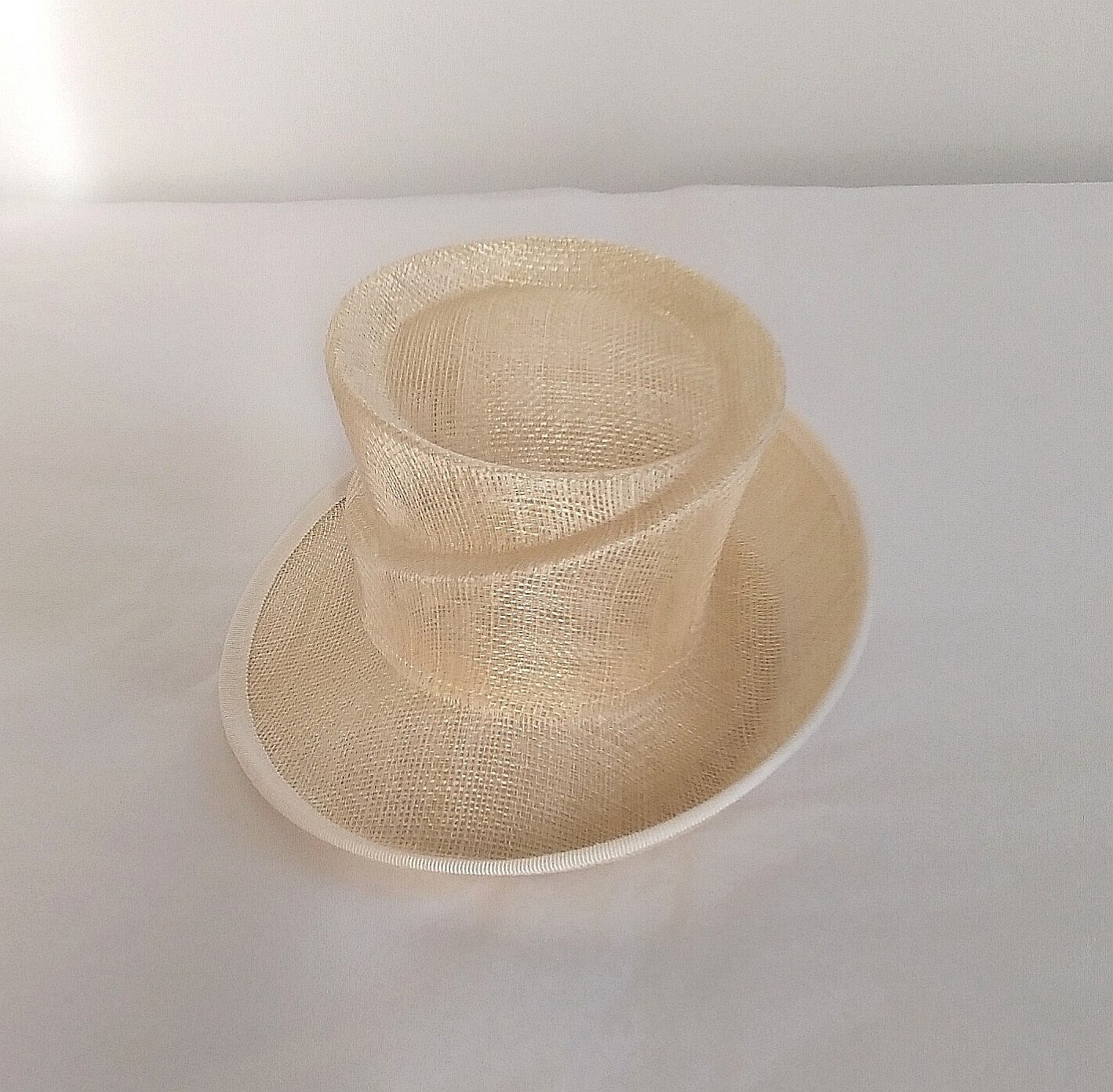 Ivory Mini Top Hat, Mini top hat, Hat making supplies, Sinamay mini top
