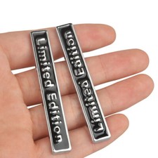 2Pcs Chrome Badge Emblem Sticker Limited Edition Car Motorcycle Van Decal Silver