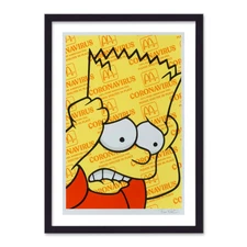 Urban Art A3 Framed Print Coronavius Bart Simpson 