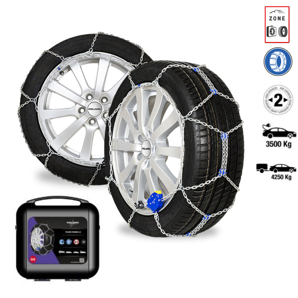 Chaînes à neige renforcées 215/60R16 équipement hiver auto électrique BEV