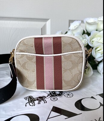 NWT Coach Mini Dempsey Camera Bag In Signature Jacquard With