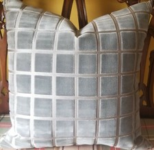 Funda de Almohada Personalizada Donghia Crosstown Terciopelo Cuadrados Gris Terciopelo Italiano Todos los Tamaños