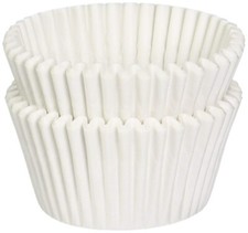 white Mini Baking Cups, MADE IN USA - fluted cupcake liners oven safe paper 1...