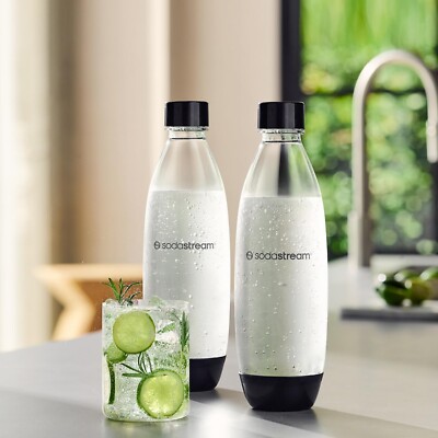 SodaStream DuoPack Fuse 2 x 1 Litre Plastic Bottle...Dishwasher Safe (BPA Free)