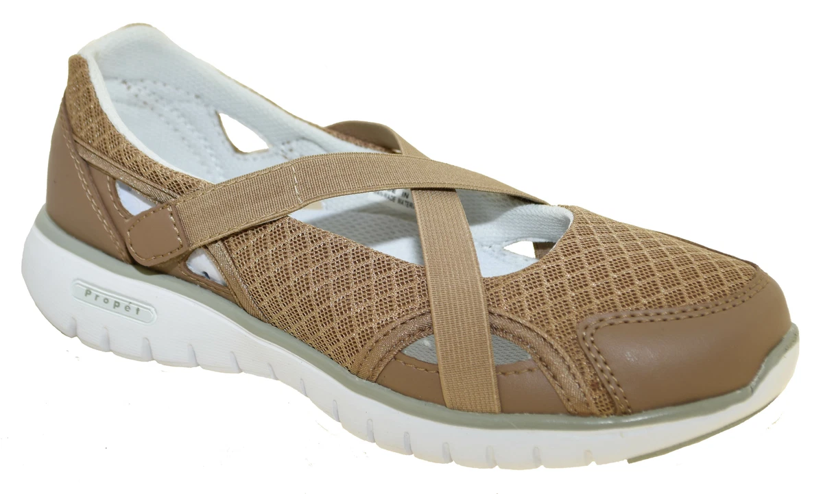 Propet Women s TravelLite Mary Jane Walking Shoes Taupe Style