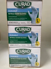 CURAD Durable Powder-Free Nitrile Exam Gloves 200 Cts MEDIUM