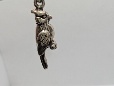 Sterling Silver 925 3D Cardinal Blue Jay Bird Pendant or Charm