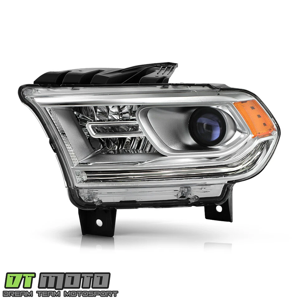 Para Dodge Durango 2014-2017 cromo halógeno sin conductor de faros proyectores DRL Foto 2 de 4