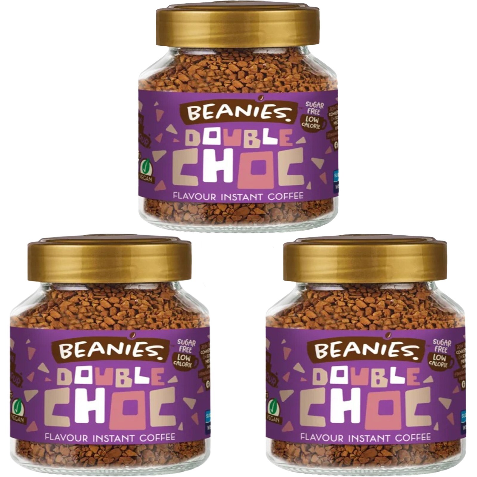 Beanies Coffee Double Chocolate Flavour Instant Coffee - 50g (Pack of 3)