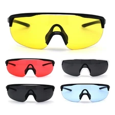 Flat Top Warp Shield Sport Robotic Plastic Sunglasses