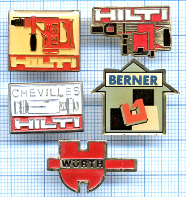 Konvolut Pins Werkzeug Werkzeug Dübel HILTI BOHRER Bohrmaschine TE24 WURTH BERNER