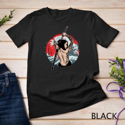 Japanese Girl Samurai Sinobi Fighter Ninja Martial Art Kendo Unisex T-shirt