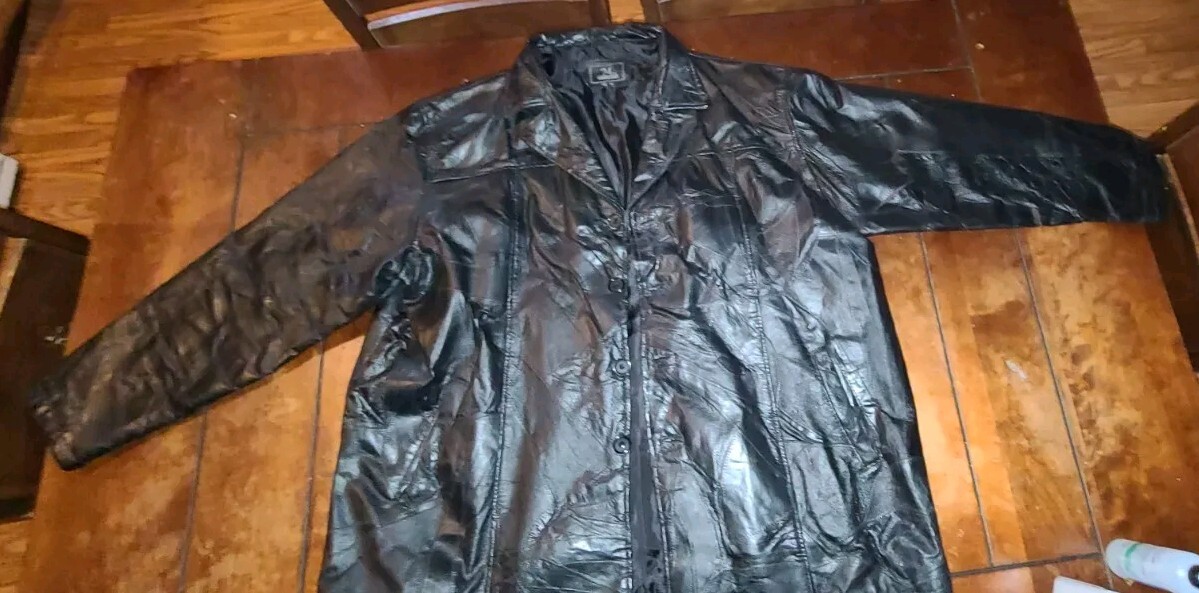 Patchwork Leather Jacket Men's 4XL - image 1
