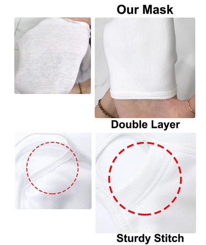 Organic Cotton Face Mask with Filter Pocket Reusable Washable / 10 Filters Incl. - Picture 3 of 8