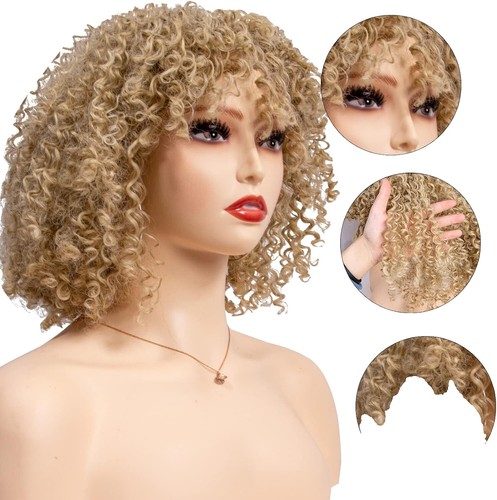 KOME Light Blonde Wigs With Bangs,613 Blonde Mixed Long Wavy Wig For Women,Long Curly Synthetic Hair Wig For Party Daily Use 26IN - View #11