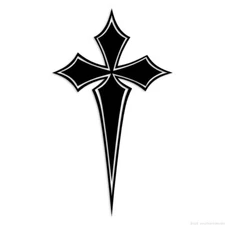 Cross Outline - Decal Sticker - Multiple Colors & Sizes - ebn6818