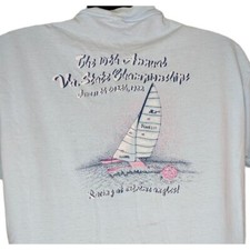 Virginia Wind Sail Championship Vintage 1988 Tshirt Size XL Thrashed Made In USA