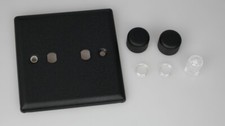 Varilight Matrix 2-Gang Single Plate Unpopulated Dimmer Kit. Urban Matt Black