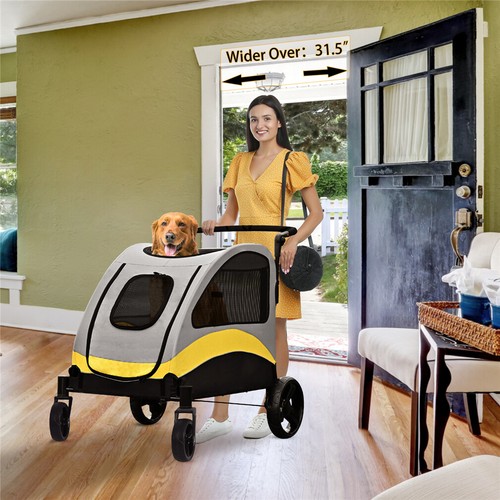 Large Pet Dog Stroller Outdoor Pet Jogger Stroller with Easily Walk in/Out Doors - Picture 7 of 16