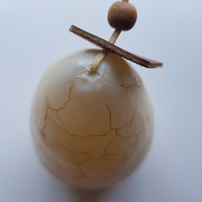 Kunstkerze Lui konischer Eiershaoe 16cm Stein marmoriert Dekor unbenutzt