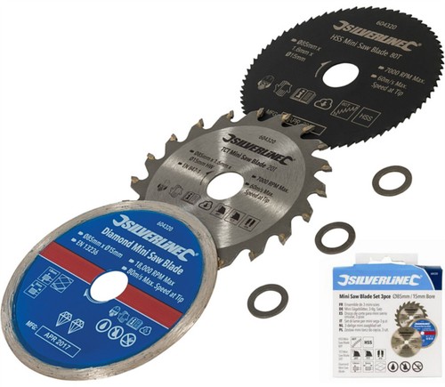 Silverline 85mm Saw Blade Set For Titan 