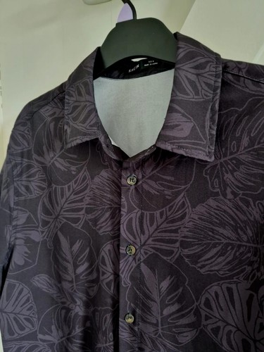 Men's SHEIN Black & Grey Summer Holiday Shirt Size M Medium Tropic Sale - 第 5/12 張圖片