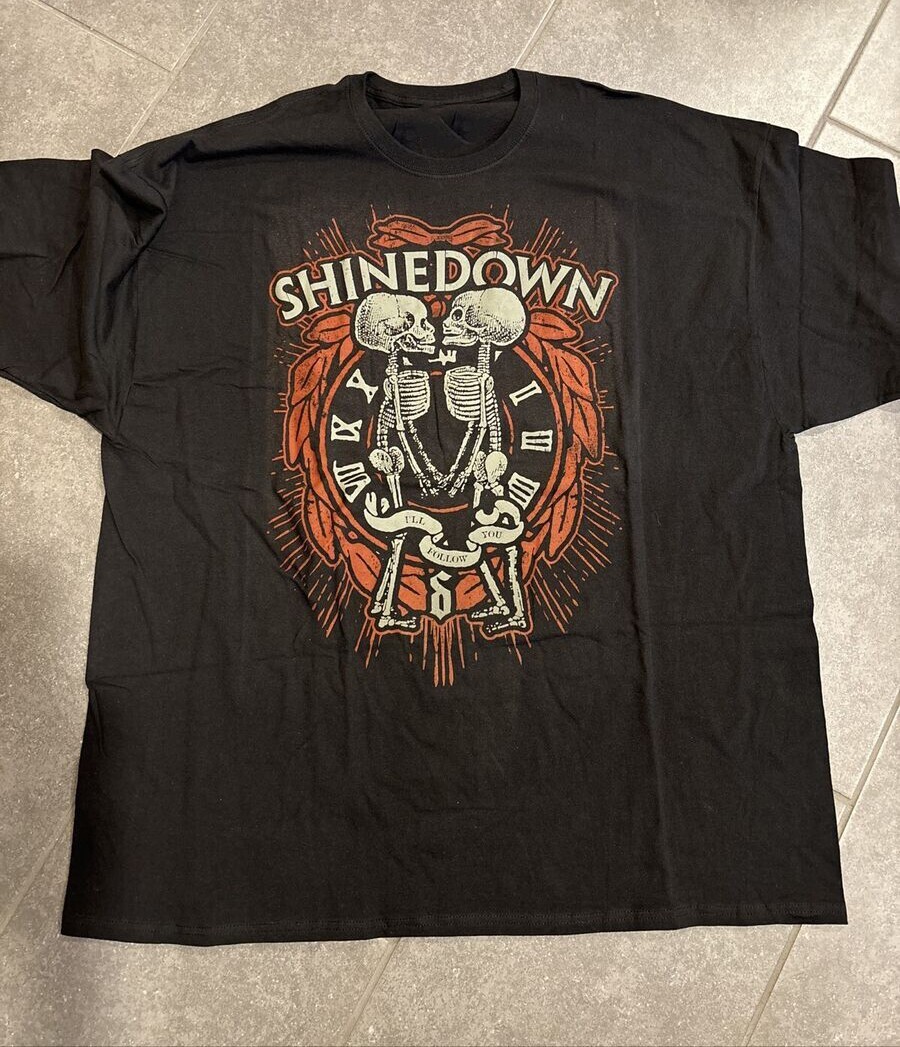 Vtg Shinedown Band Heavy Cotton Black Full Size T Shirt For Men MC078