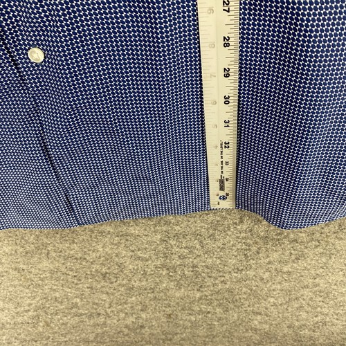 Geoffrey Beene Shirt Men 22 Blue Geometric Button Up Tall Fit Wrinkle Free - Picture 9 of 10