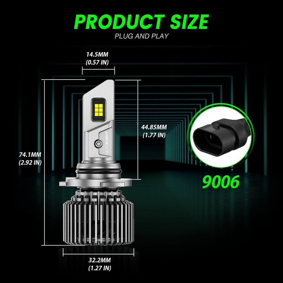 NOVSIGHT 22000LM 9005 LED Headlight Bulbs High Low Beam 100W Super