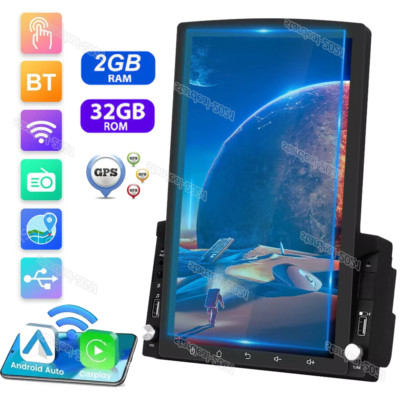 10'' 2 Din Android 13 GPS WiFi Vertical FM Touch Screen Player Car Stereo Radio