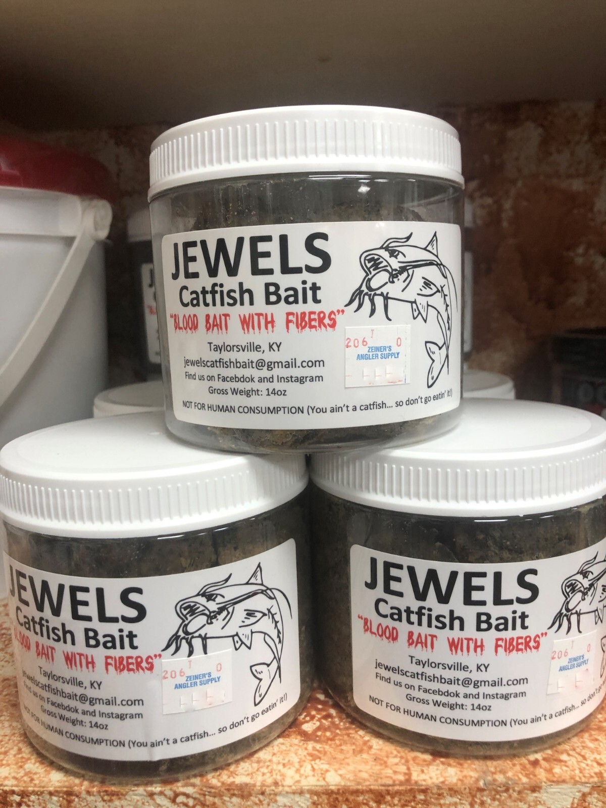 Jewels Catfish Bait Blood Punch Bait Approx 14oz Blood Flavor Bait