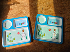 Dziecięce talerze melaminowe zimowe (zestaw dwóch szt.)