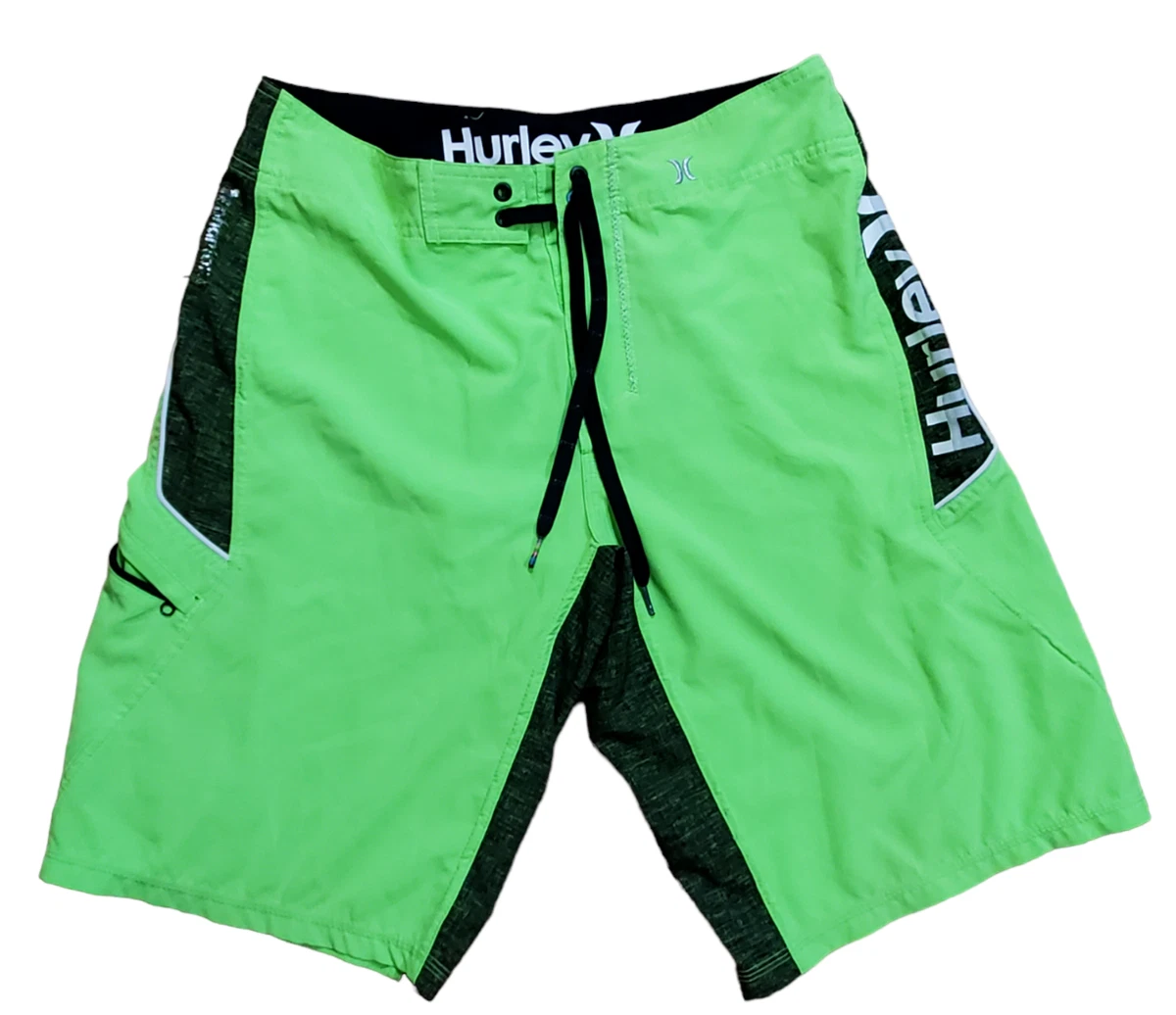 Hurley Phantom Neon Green Boardshorts Swim Shorts Spell out Logo