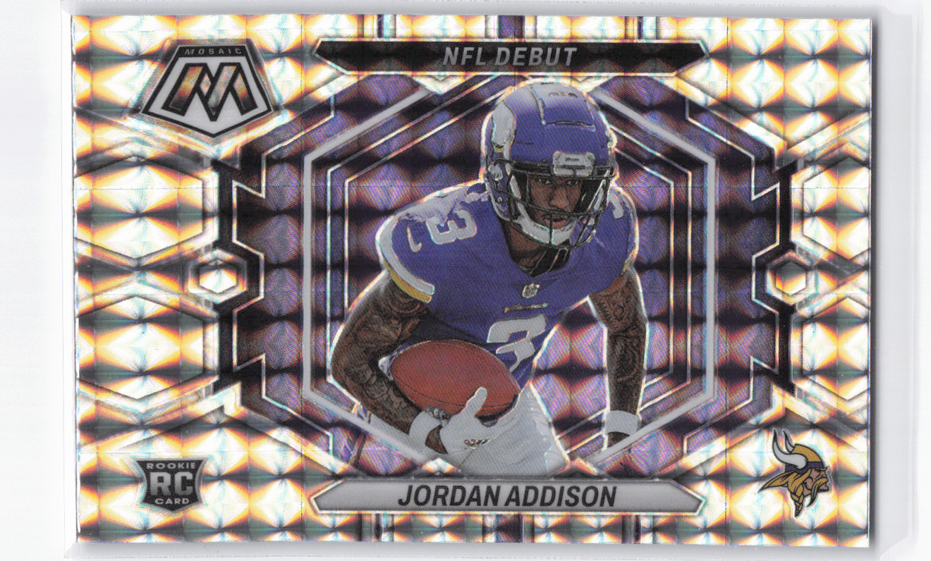 2023 Panini Mosaic Jordan Addison NFL Debut Silver Mosaic Prizm RC Rookie #ND-14