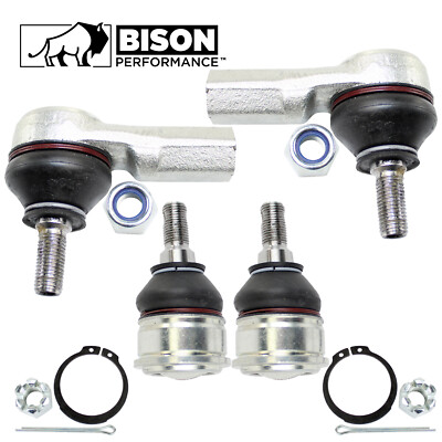 Bison Performance 4pc Front Outer Tie Rod End Lower Ball Joint Kit For Civic EL